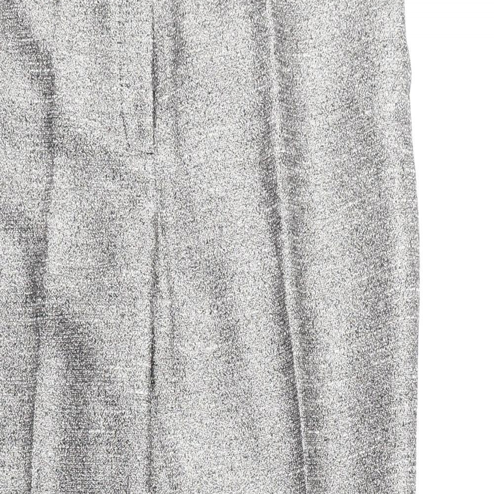 NEXT Womens Silver Polyester Trousers Size 16 Regular Zip