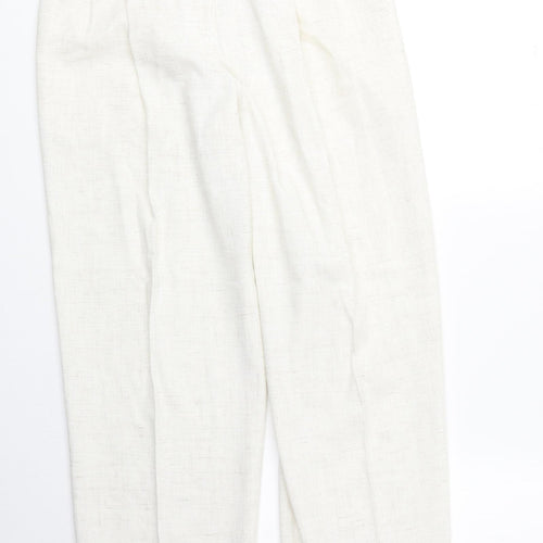 Marks and Spencer Womens Beige Polyester Chino Trousers Size 12 Regular Zip