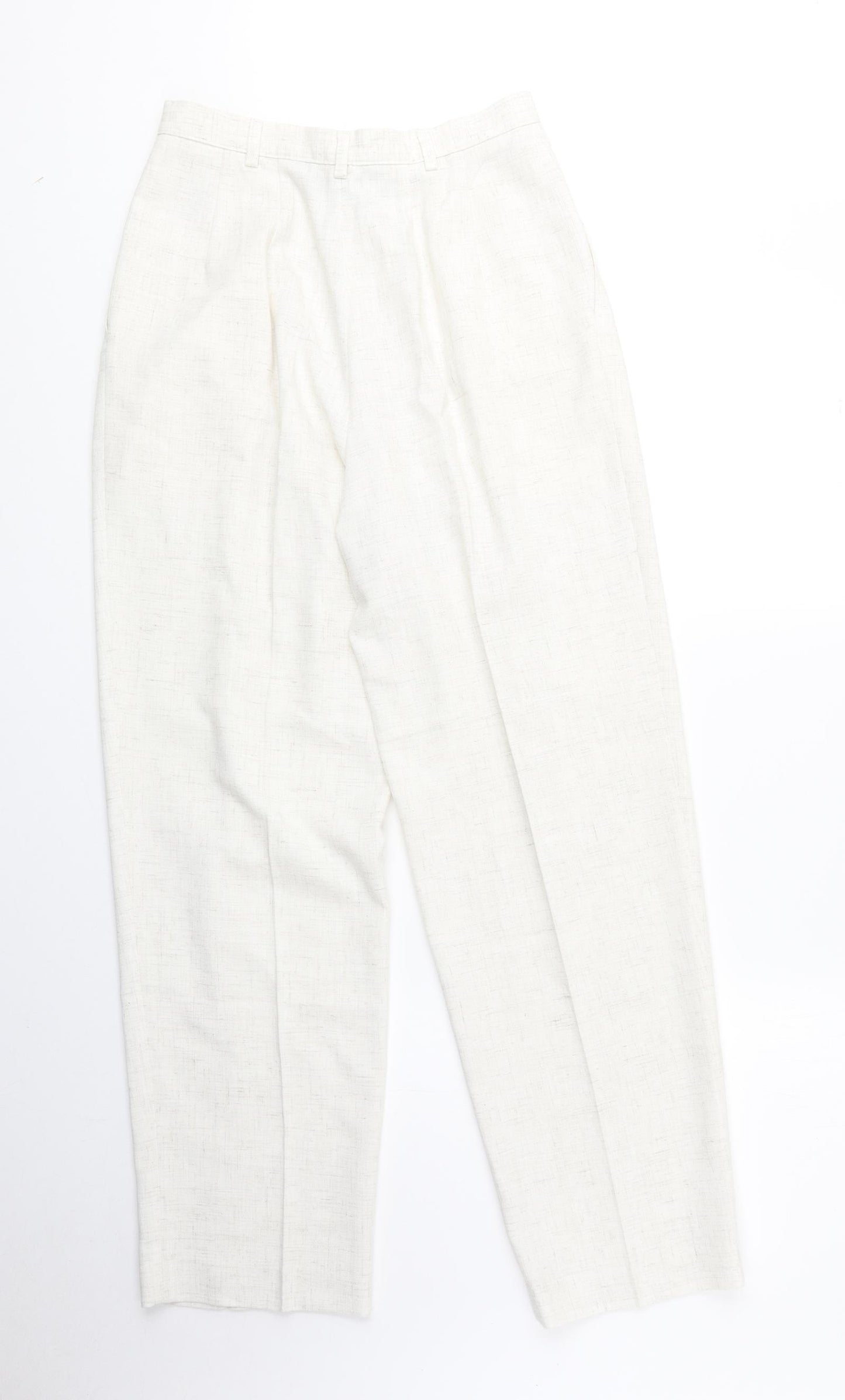 Marks and Spencer Womens Beige Polyester Chino Trousers Size 12 Regular Zip