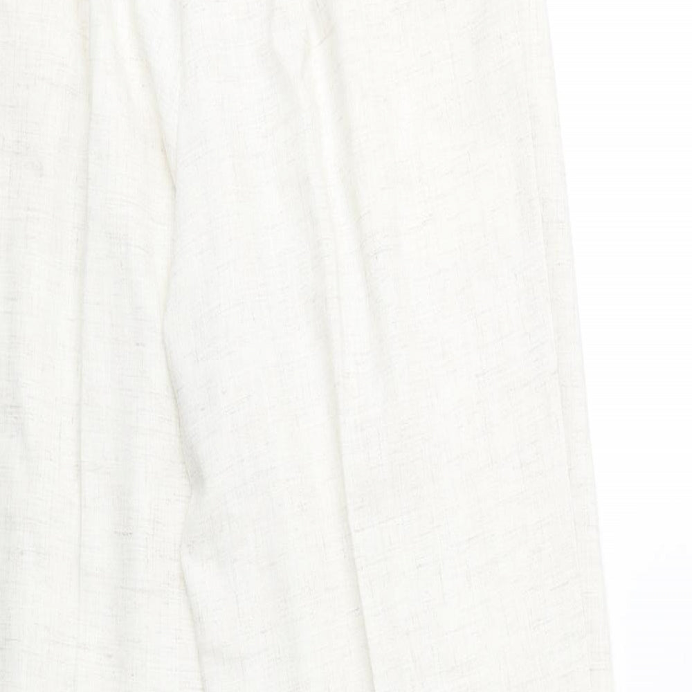 Marks and Spencer Womens Beige Polyester Chino Trousers Size 12 Regular Zip