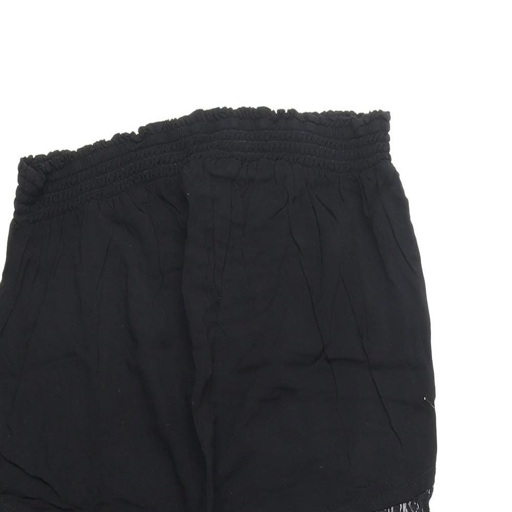 New Look Womens Black Viscose Playsuit One-Piece Size 12 Pullover
