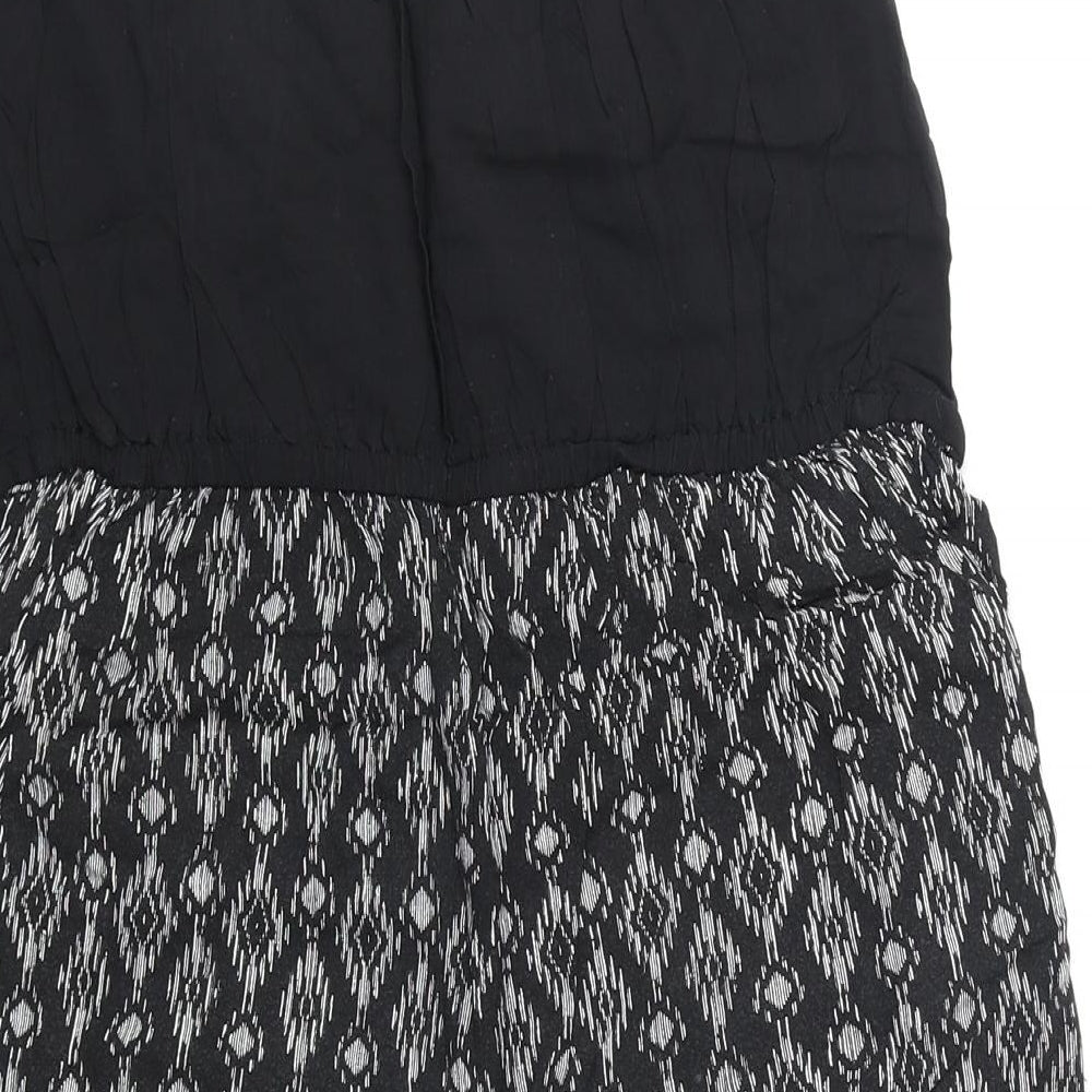 New Look Womens Black Viscose Playsuit One-Piece Size 12 Pullover