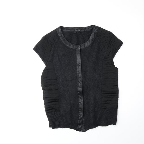 Olsen Womens Black Viscose Basic Blouse Size 14 Scoop Neck