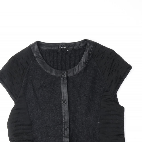 Olsen Womens Black Viscose Basic Blouse Size 14 Scoop Neck