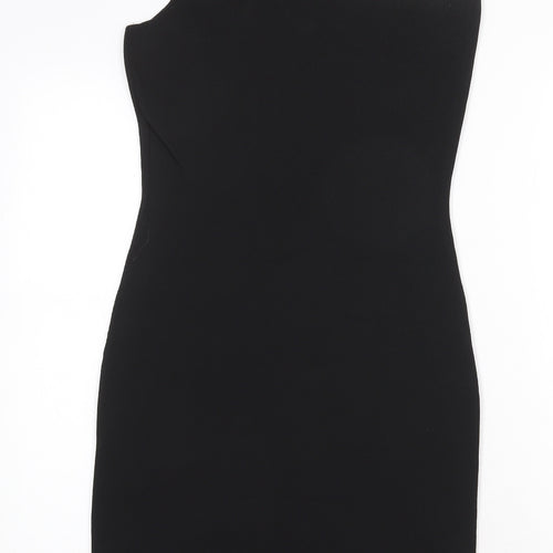 Primark Womens Black Polyester Bodycon Size M One Shoulder Pullover