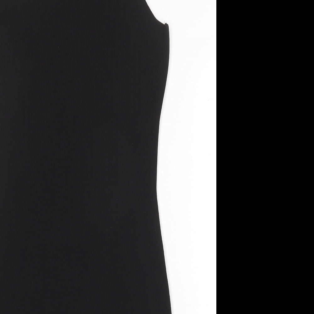 Primark Womens Black Polyester Bodycon Size M One Shoulder Pullover