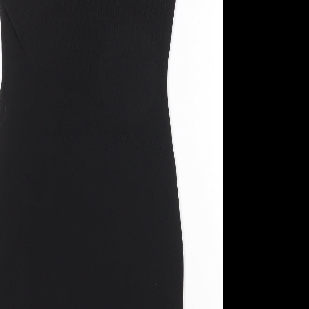 Primark Womens Black Polyester Bodycon Size M One Shoulder Pullover