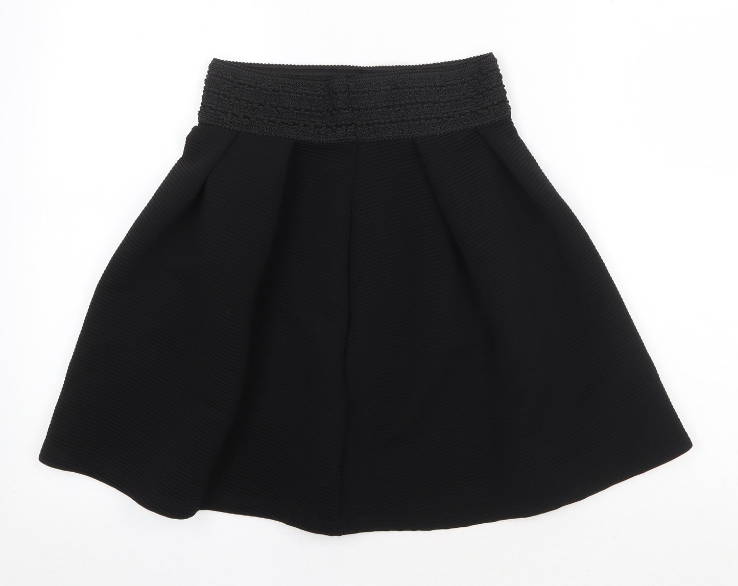 Preworn Womens Black Polyester Skater Skirt Size 6