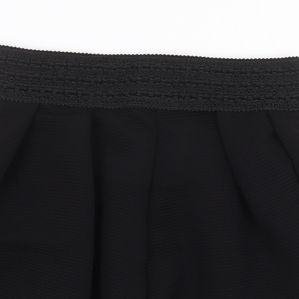 Preworn Womens Black Polyester Skater Skirt Size 6