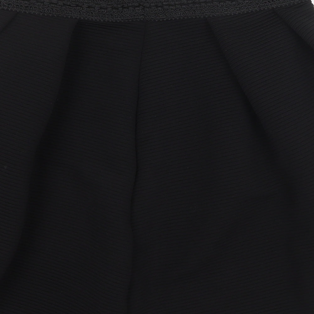 Preworn Womens Black Polyester Skater Skirt Size 6