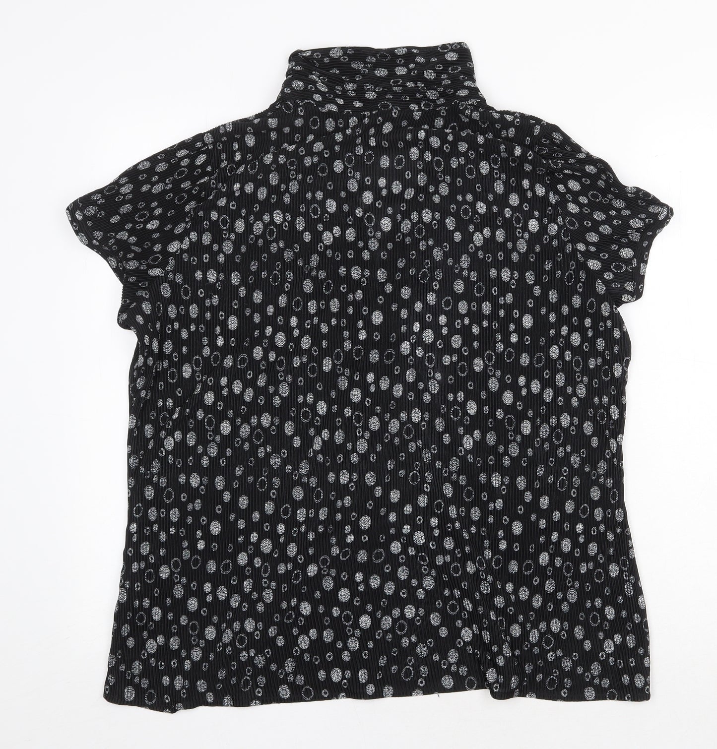Debenhams Womens Black Geometric Polyester Basic Blouse Size 18 V-Neck