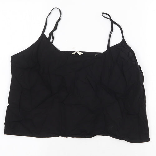 Jack Wills Womens Black Polyester Camisole Tank Size 14 Scoop Neck