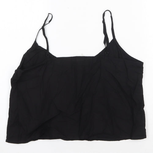 Jack Wills Womens Black Polyester Camisole Tank Size 14 Scoop Neck