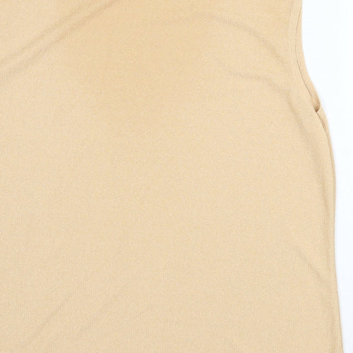 Canda Womens Beige Polyester Basic Tank Size XL High Neck