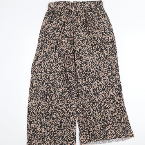 Very Womens Beige Animal Print Polyester Trousers Size 8 Regular