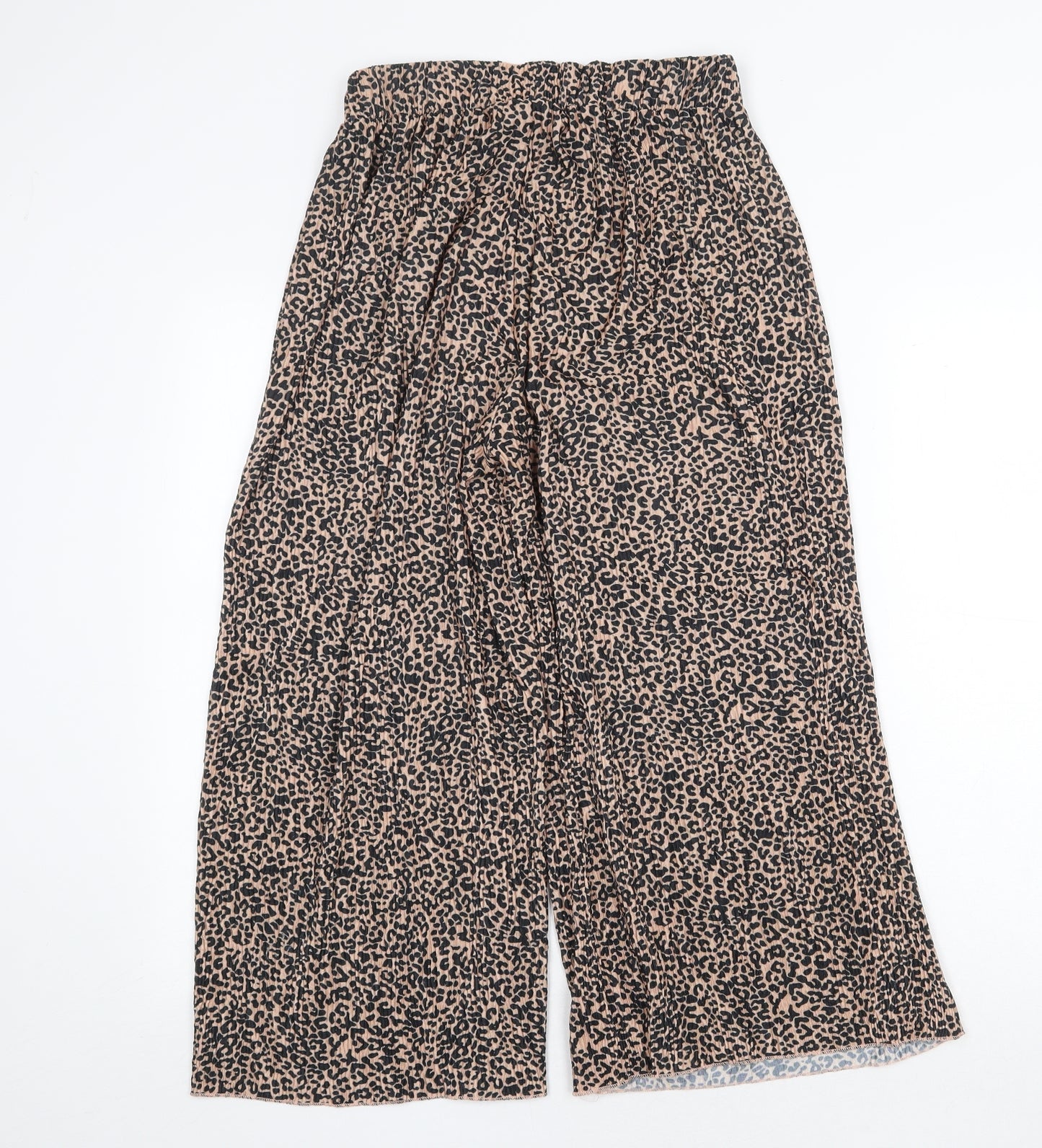 Very Womens Beige Animal Print Polyester Trousers Size 8 Regular