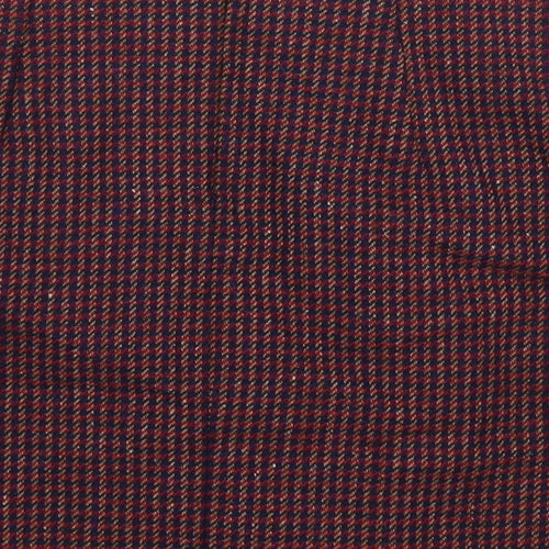 Preworn Womens Red Plaid Cotton Mini Skirt Size 28 in Zip