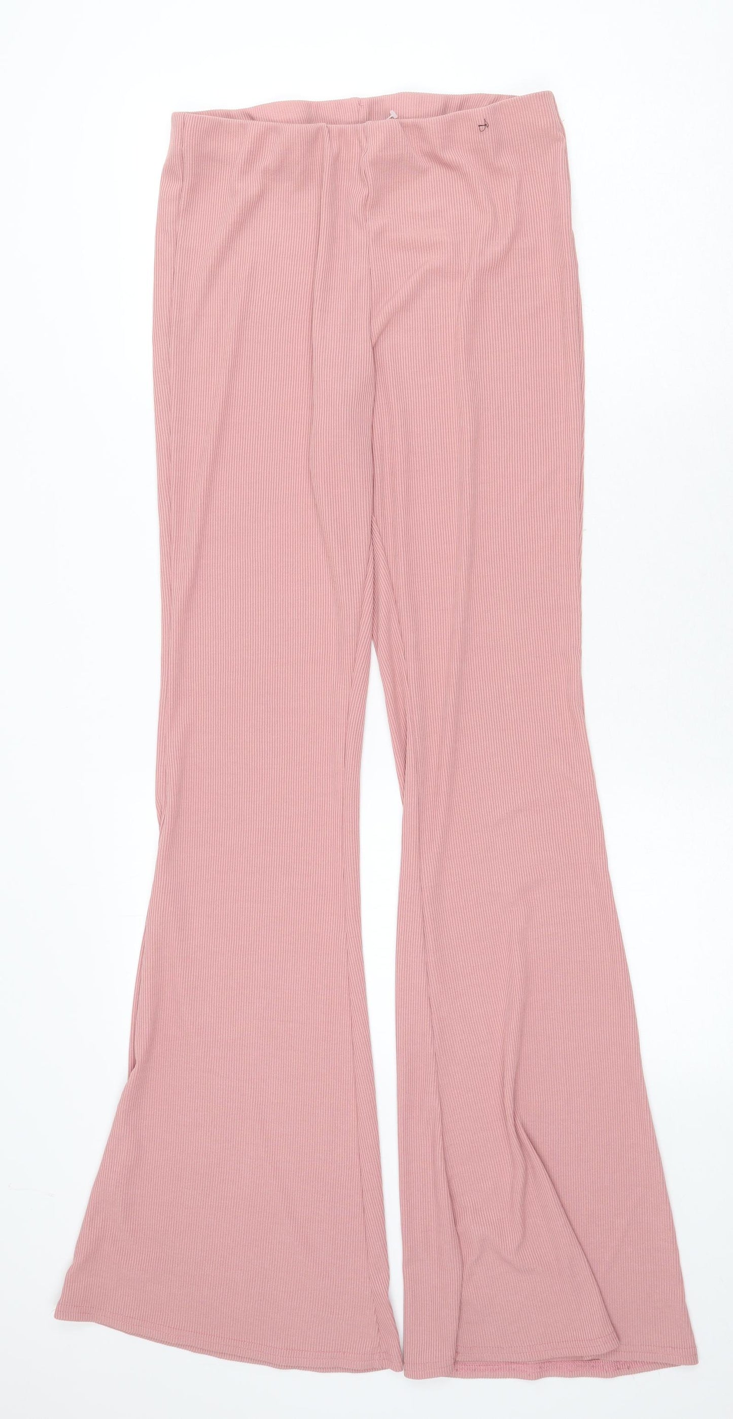 New Look Womens Pink Polyester Jogger Trousers Size 14 Regular - Ribbed