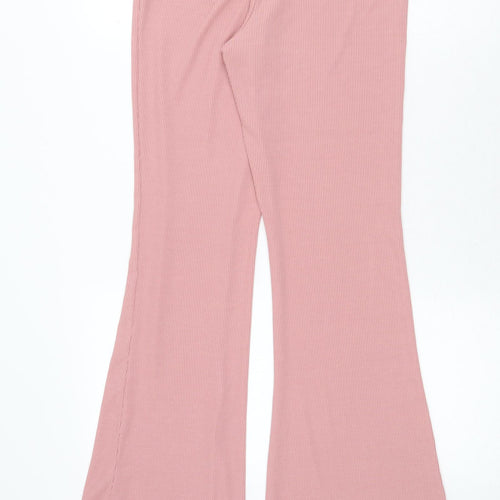 New Look Womens Pink Polyester Jogger Trousers Size 14 Regular - Ribbed