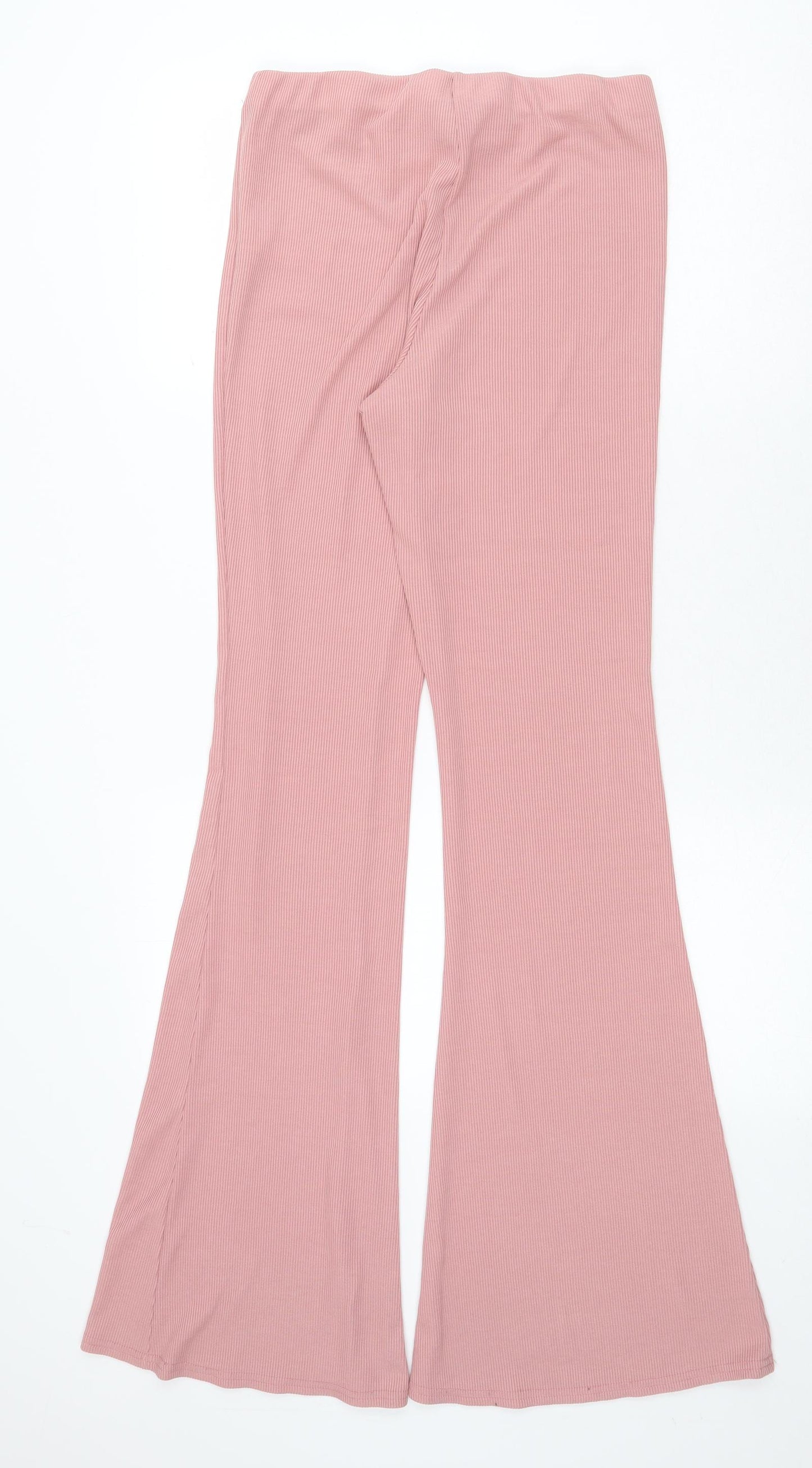 New Look Womens Pink Polyester Jogger Trousers Size 14 Regular - Ribbed