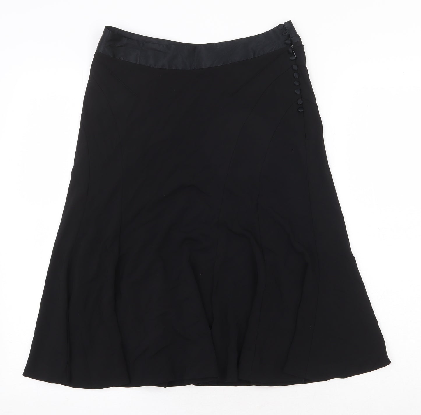 Nougat Womens Black Viscose Swing Skirt Size 4 Zip