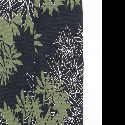 Warehouse Womens Blue Floral Cotton Straight & Pencil Skirt Size 8 Zip