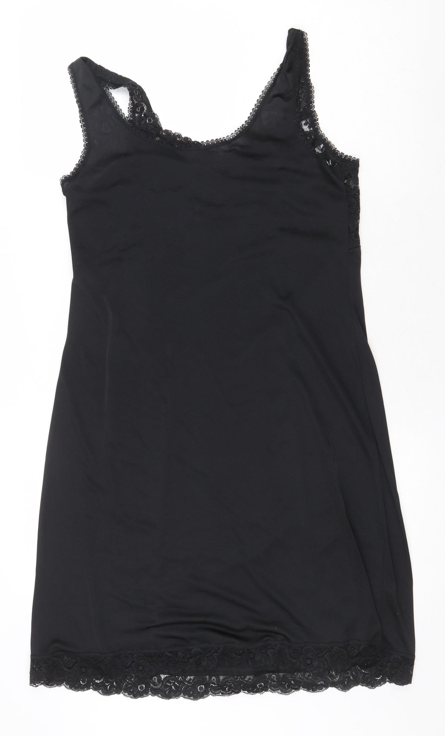 Preworn Womens Black Polyester Tank Dress Size M Scoop Neck Pullover