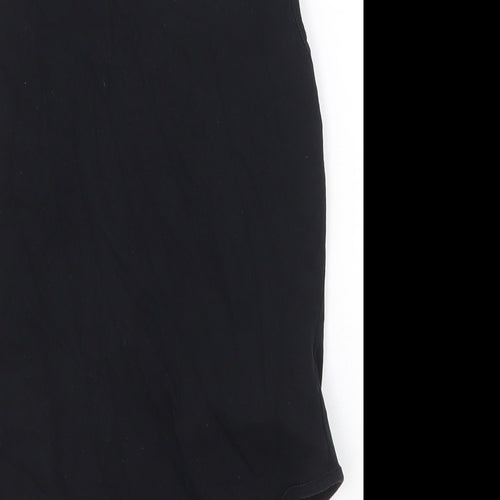 Topshop Womens Black Cotton Bodysuit One-Piece Size 10 Snap