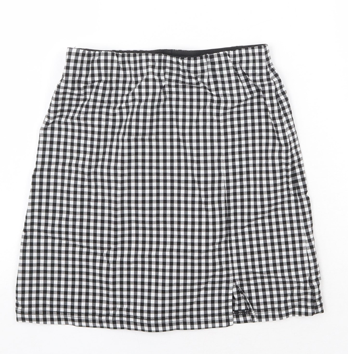 Topshop Womens Black Check Viscose Straight & Pencil Skirt Size 8