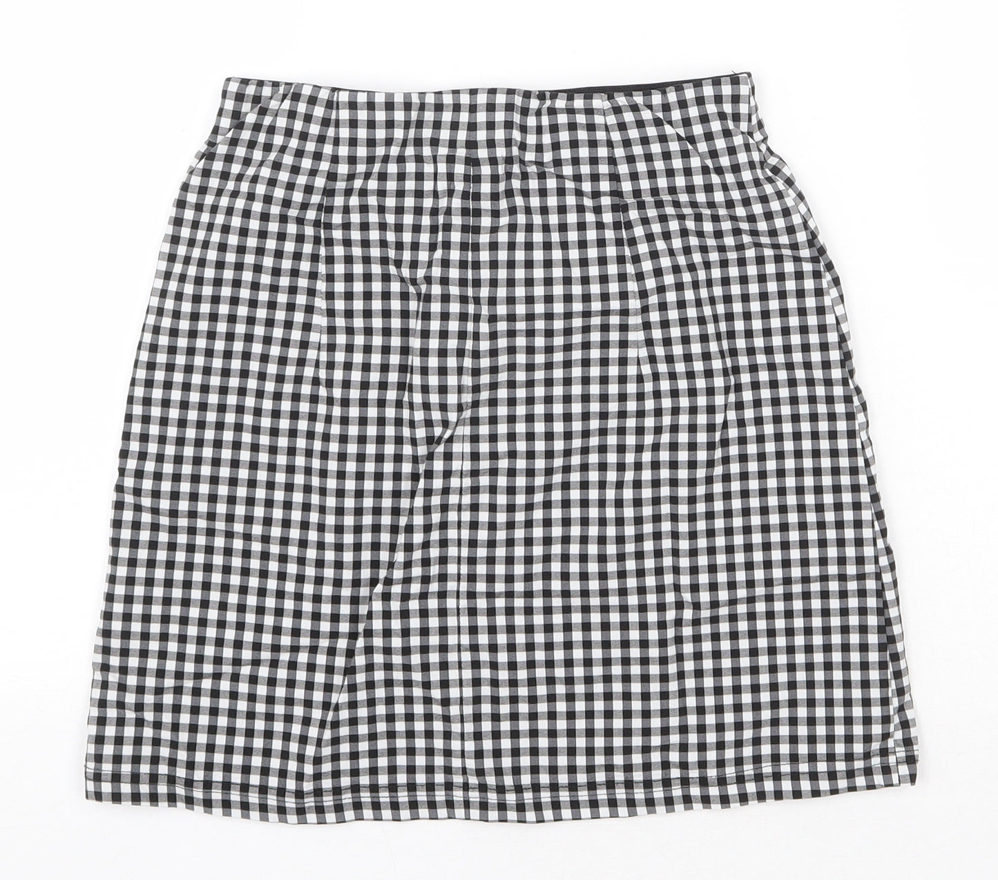 Topshop Womens Black Check Viscose Straight & Pencil Skirt Size 8