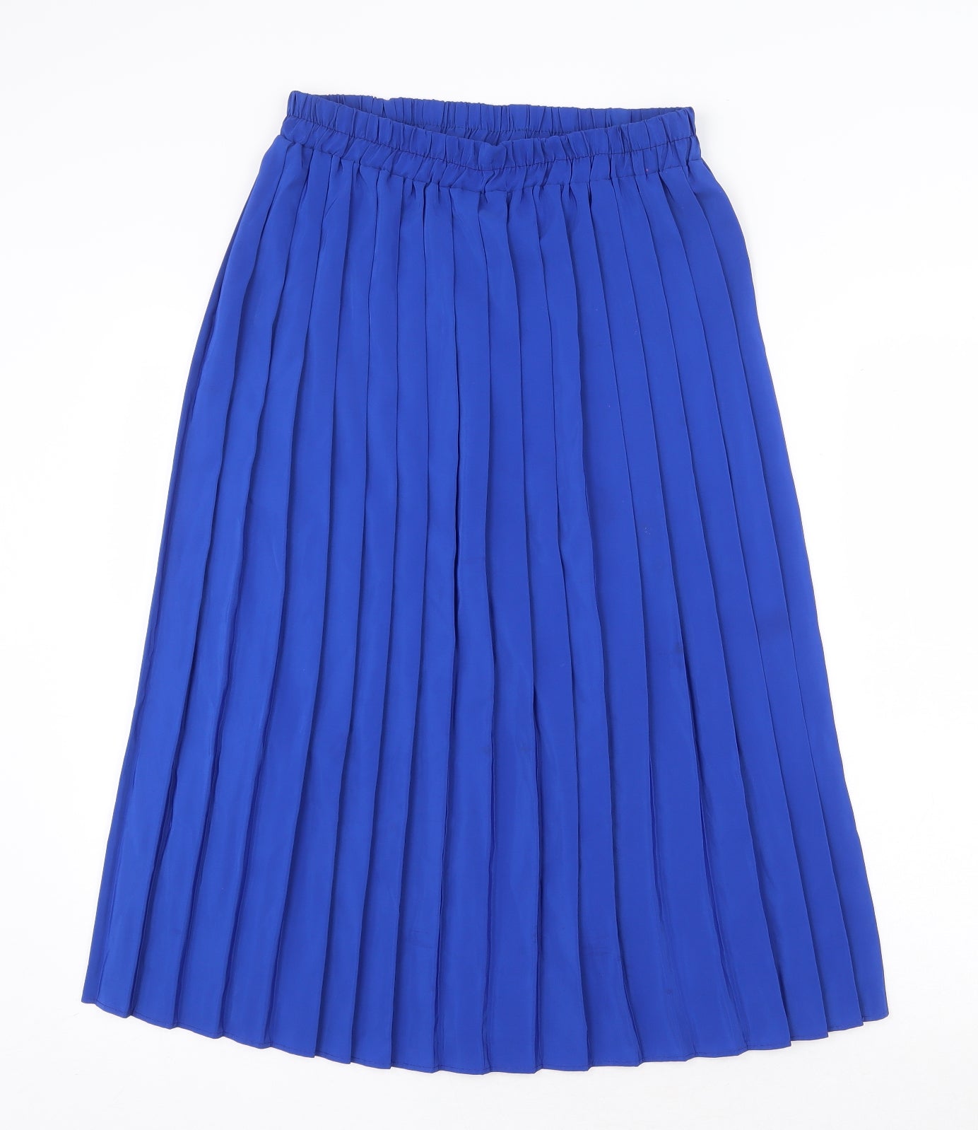 Preworn Womens Blue Polyester Pleated Skirt Size M