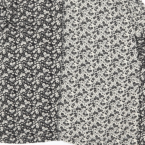 NEXT Womens Beige Floral Viscose Basic Blouse Size 6 Round Neck