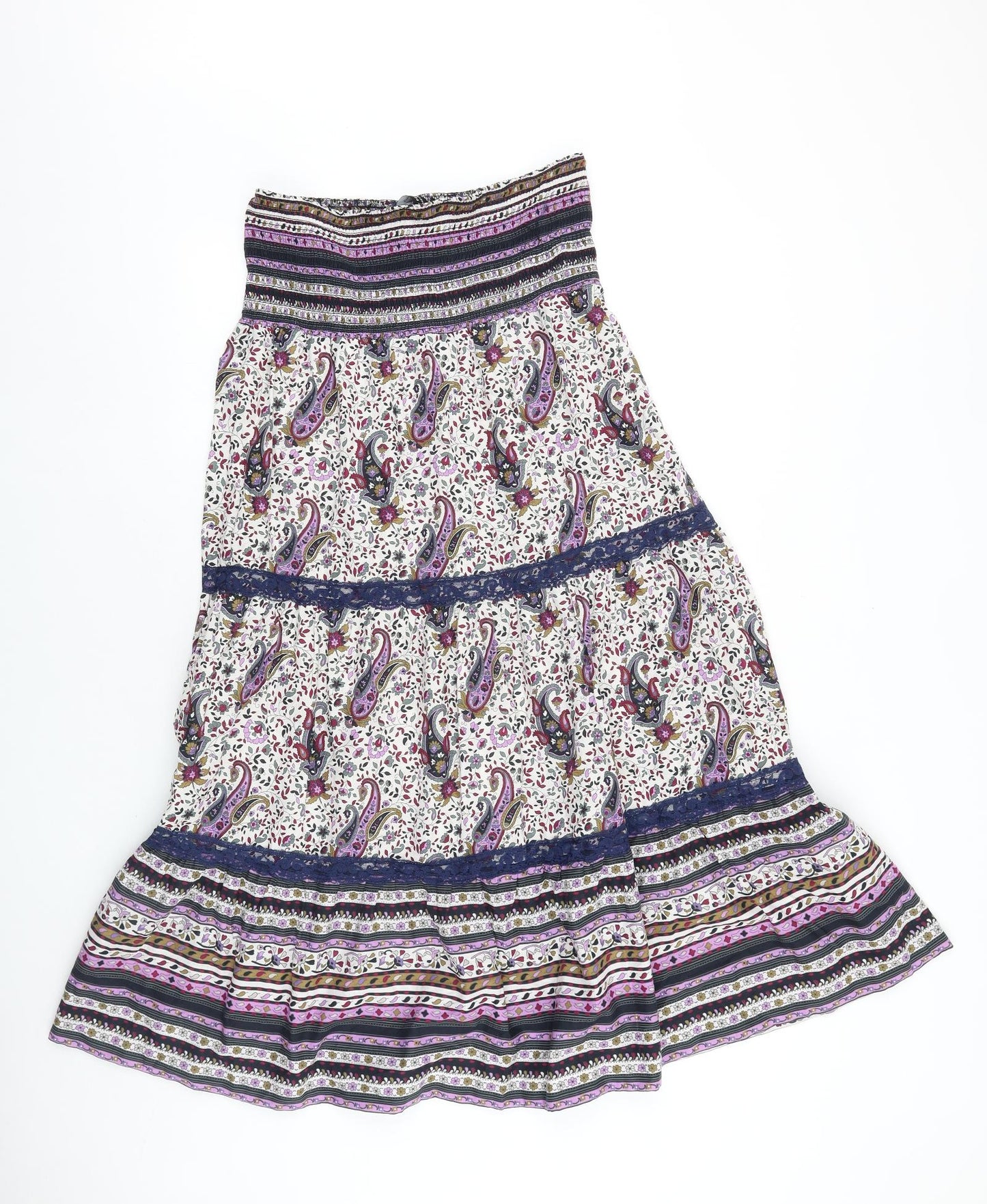 Dorothy Perkins Womens Multicoloured Geometric 100% Cotton Tank Dress Size 12 Off the Shoulder Pullover