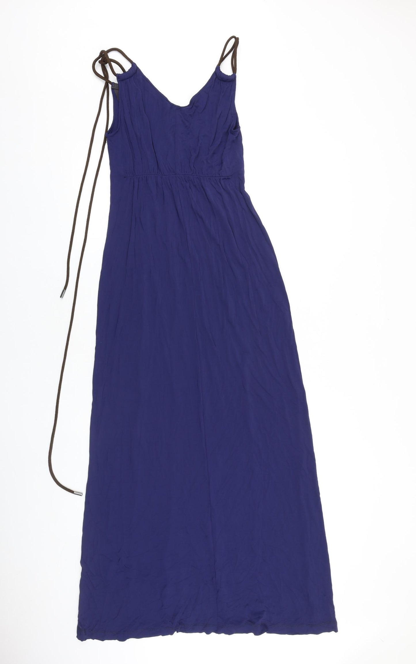 Penny Black Womens Blue Colourblock Viscose Maxi Size M V-Neck Pullover