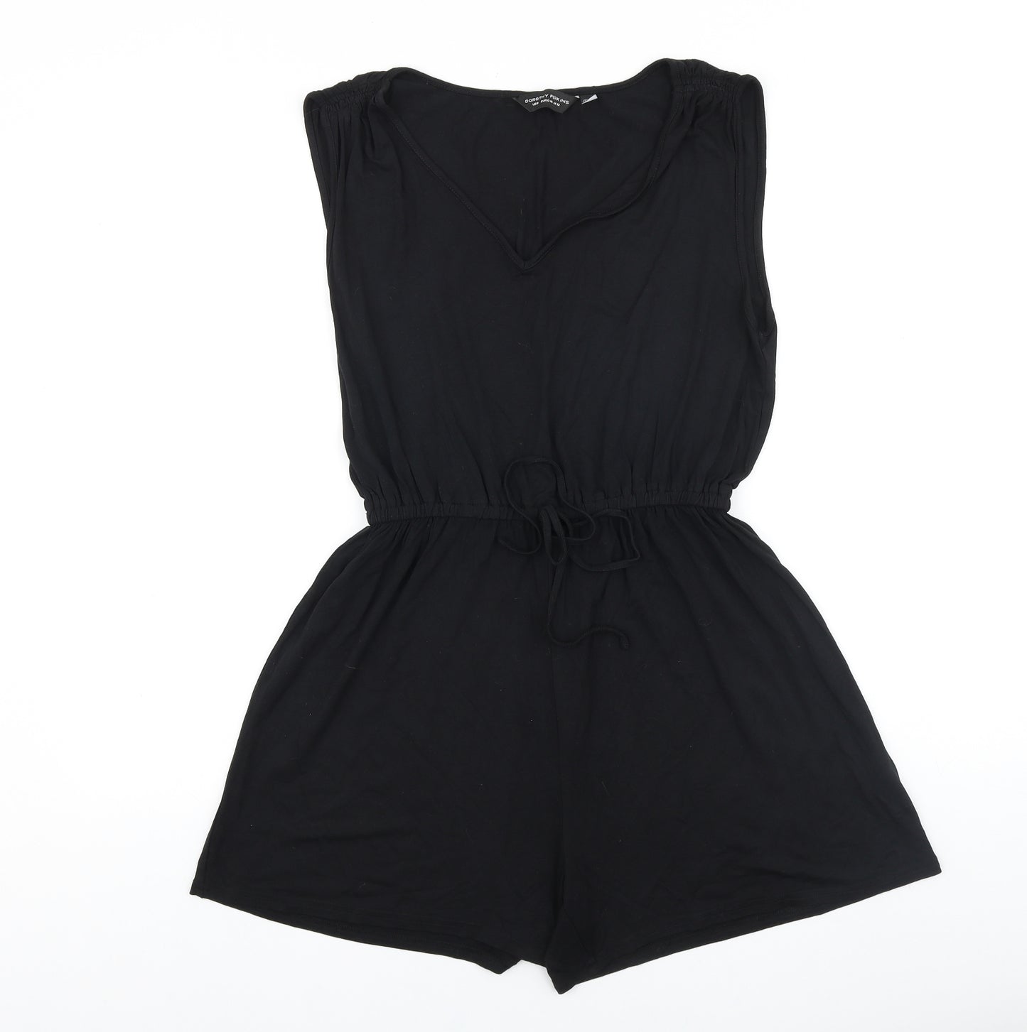 Dorothy Perkins Womens Black Viscose Playsuit One-Piece Size 12 Pullover