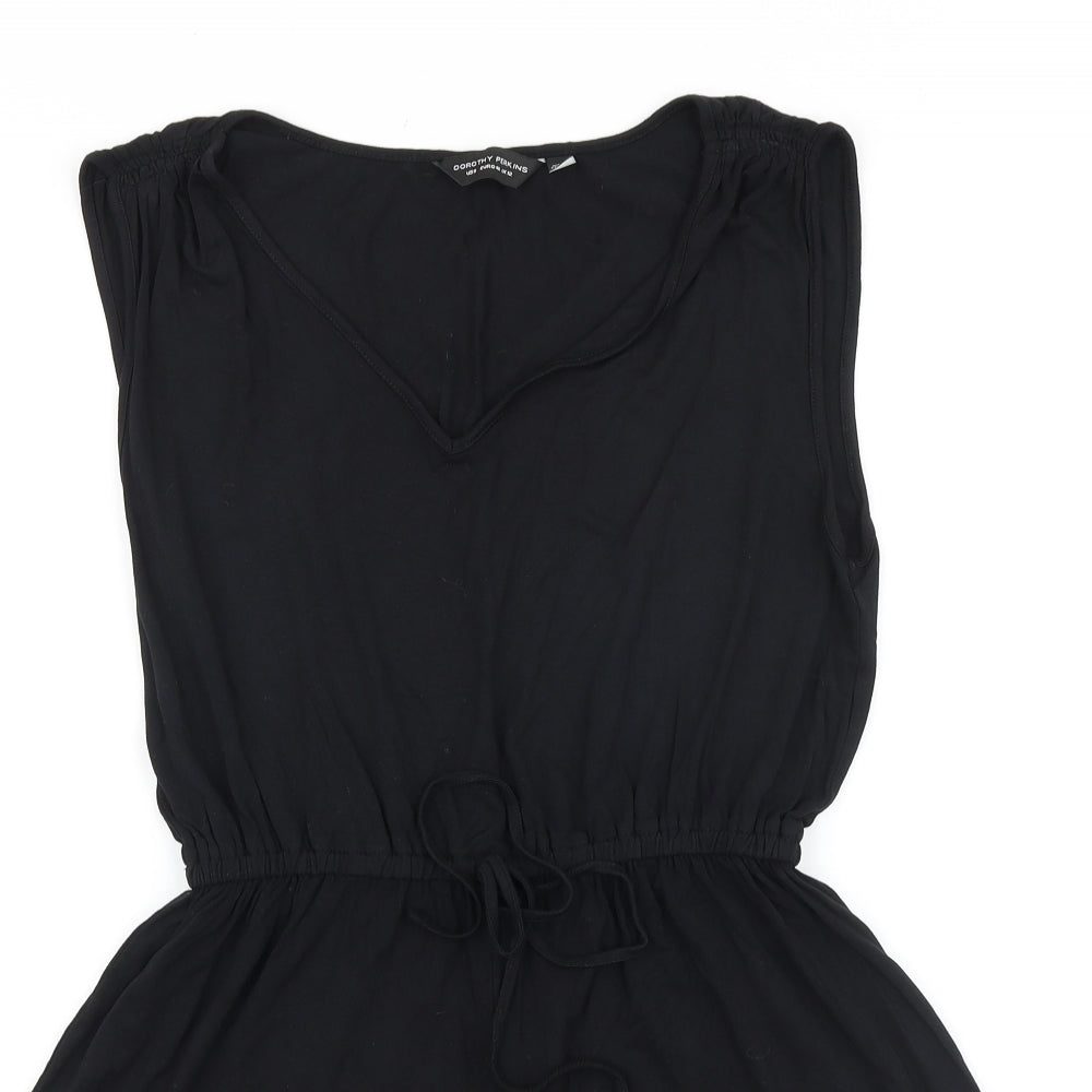 Dorothy Perkins Womens Black Viscose Playsuit One-Piece Size 12 Pullover
