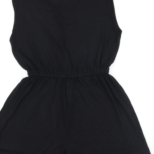 Dorothy Perkins Womens Black Viscose Playsuit One-Piece Size 12 Pullover