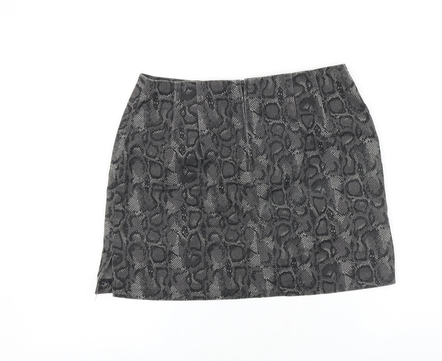 Star C.C.C Girls Grey Animal Print Cotton Mini Skirt Size 11 Years Regular Zip
