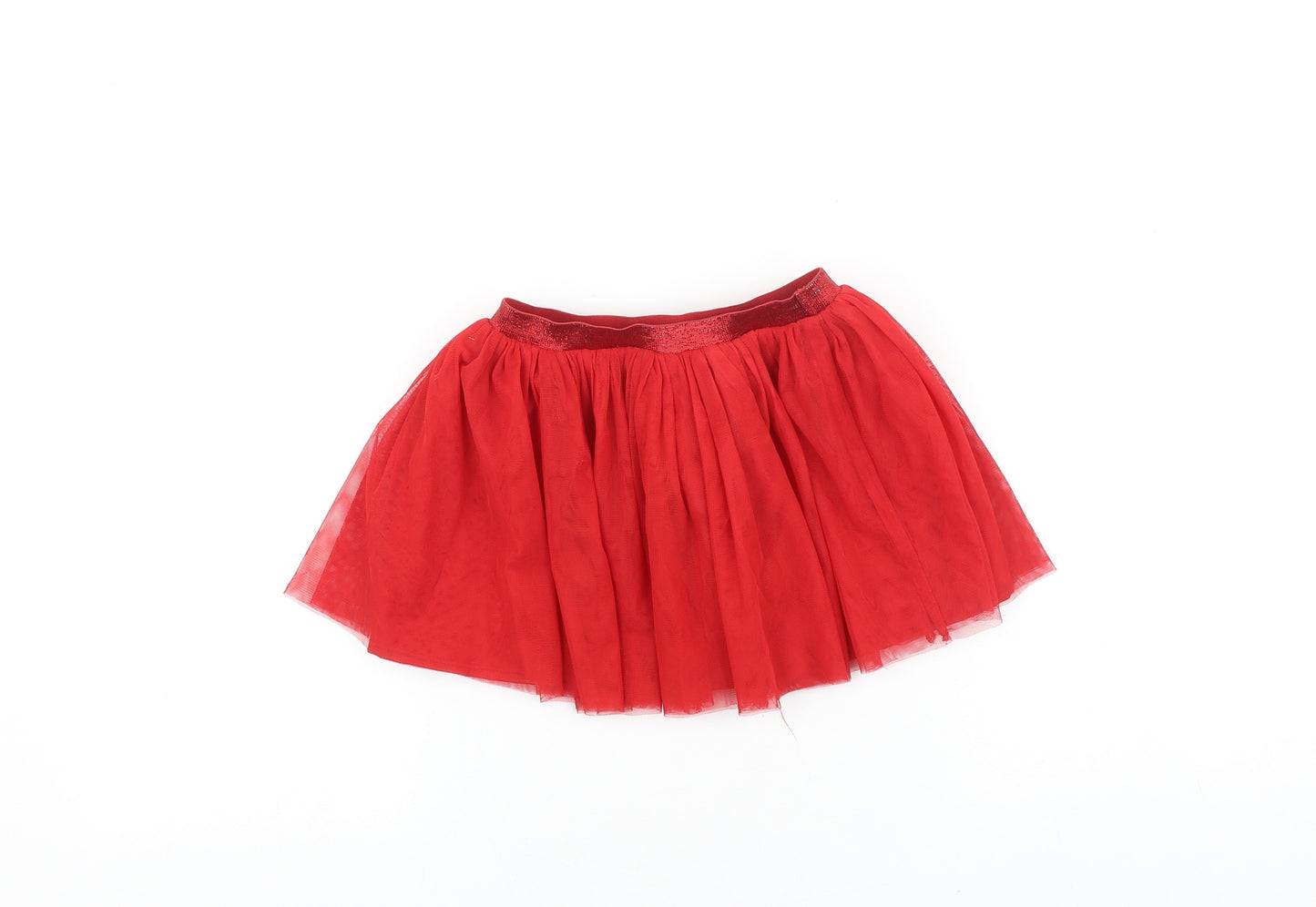 Marks and Spencer Girls Red Polyester Tutu Skirt Size 3-4 Years Relaxed Pull On