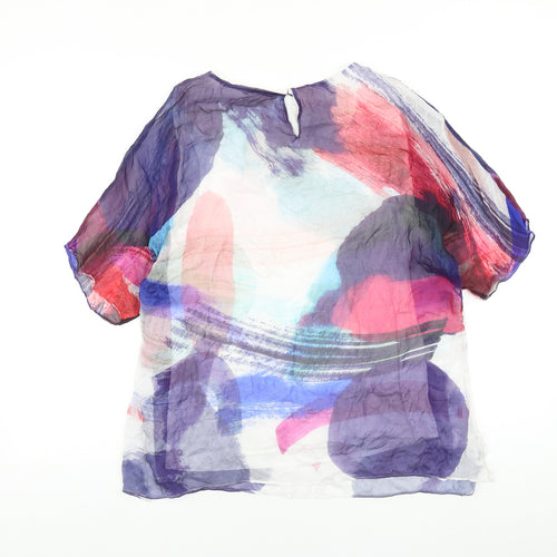 Phase Eight Womens Multicoloured Geometric Polyester Basic Blouse Size 12 Boat Neck
