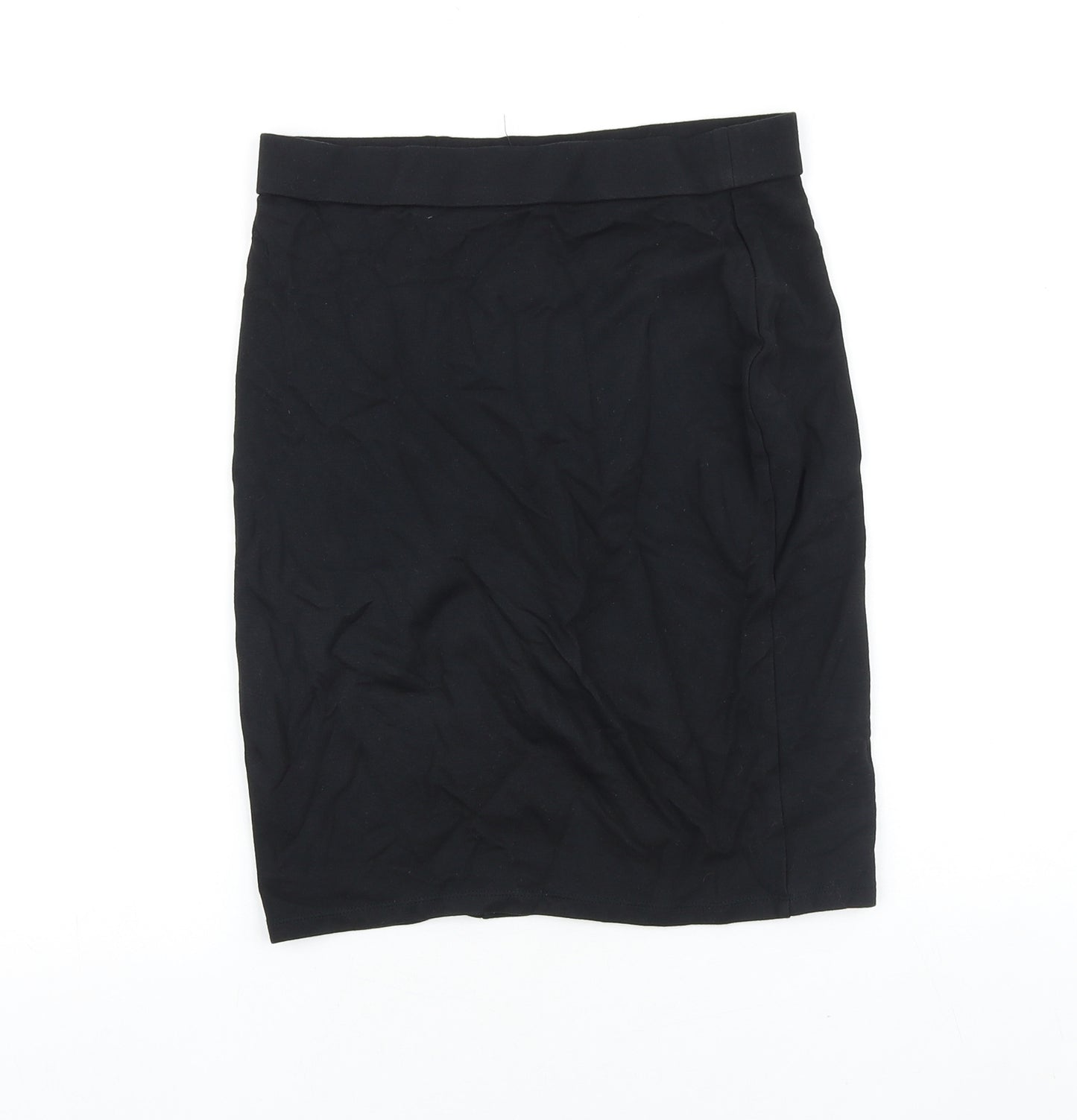 Marks and Spencer Girls Black Polyamide Bandage Skirt Size 13-14 Years Regular Pull On