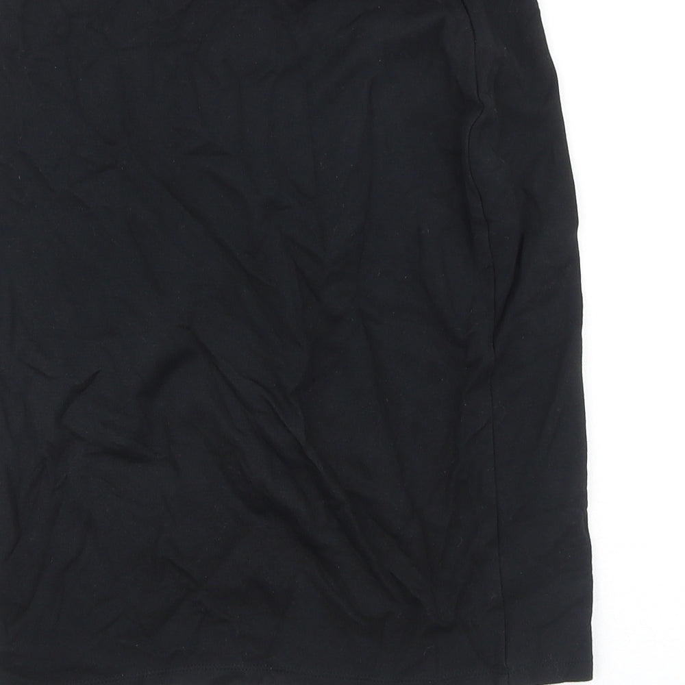 Marks and Spencer Girls Black Polyamide Bandage Skirt Size 13-14 Years Regular Pull On