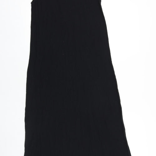 Marks and Spencer Womens Black Viscose Maxi Size 10 Boat Neck Pullover