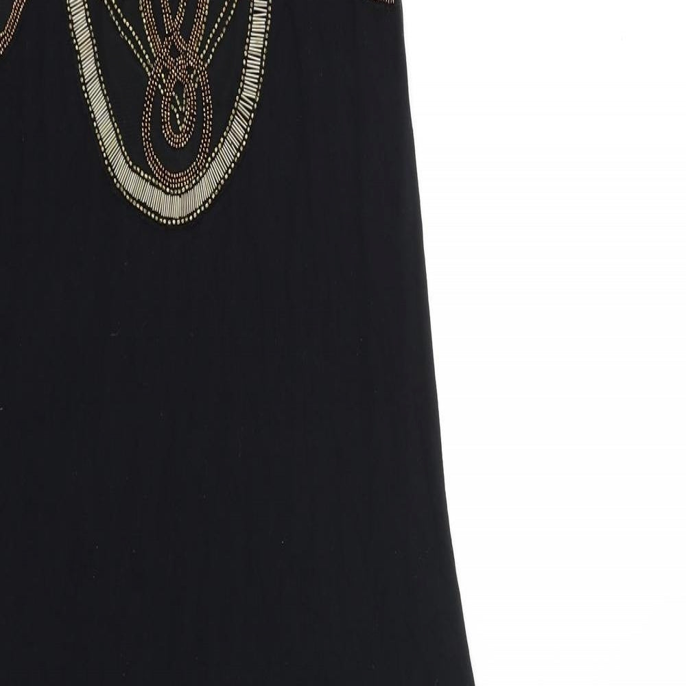 Marks and Spencer Womens Black Viscose Maxi Size 10 Boat Neck Pullover