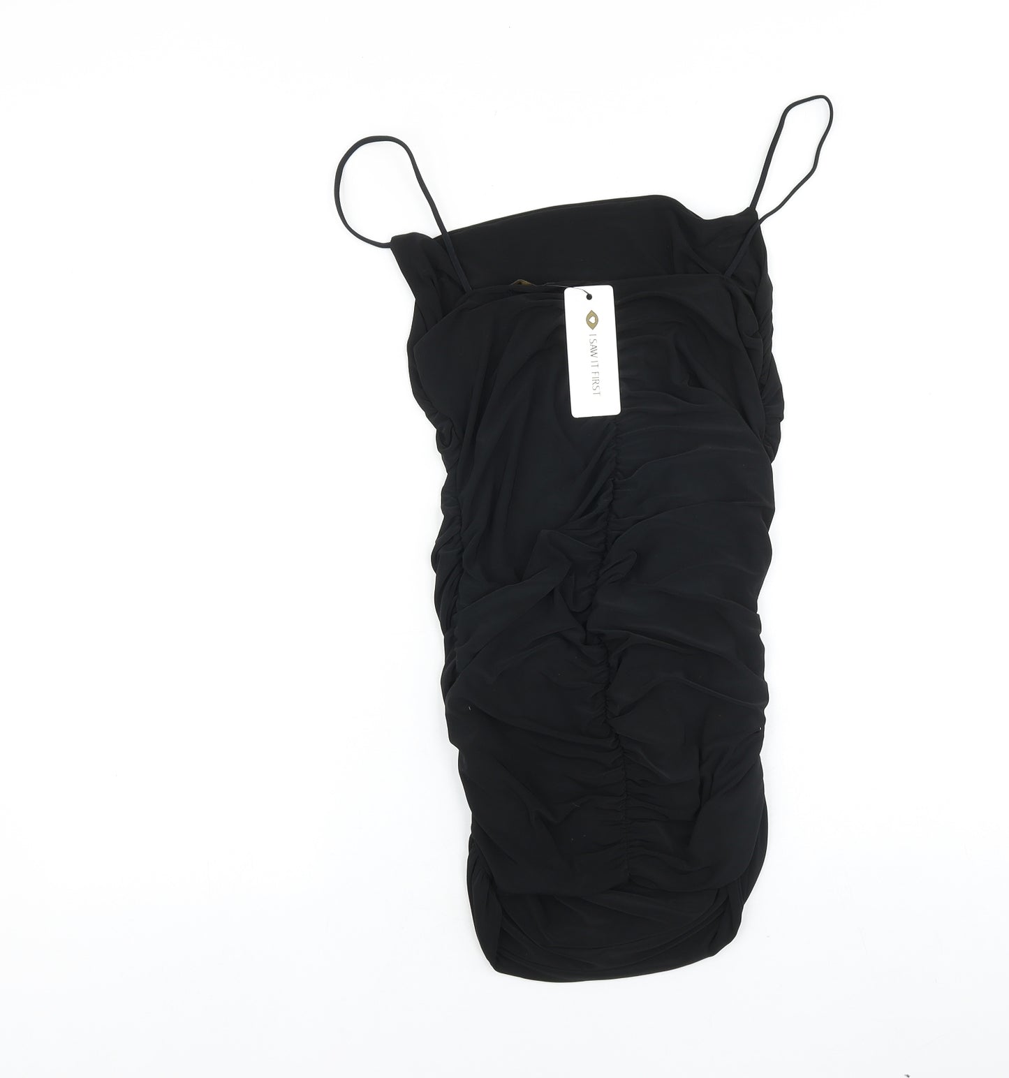 I SAW IT FIRST Womens Black Polyester Slip Dress Size 10 Cowl Neck Pullover