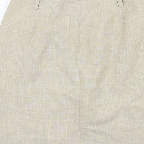 Preworn Womens Beige Polyester Straight & Pencil Skirt Size 29 in Button