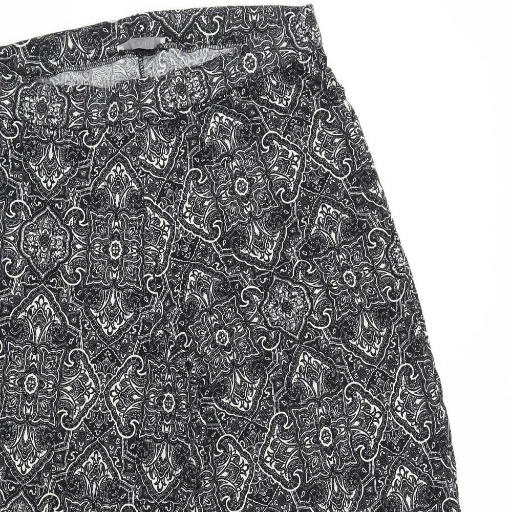 George Womens Black Geometric Viscose Trousers Size 18 L28 in Regular