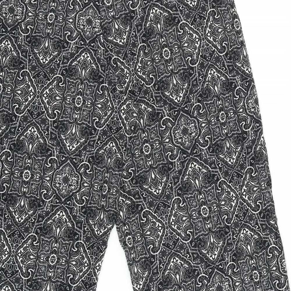 George Womens Black Geometric Viscose Trousers Size 18 L28 in Regular