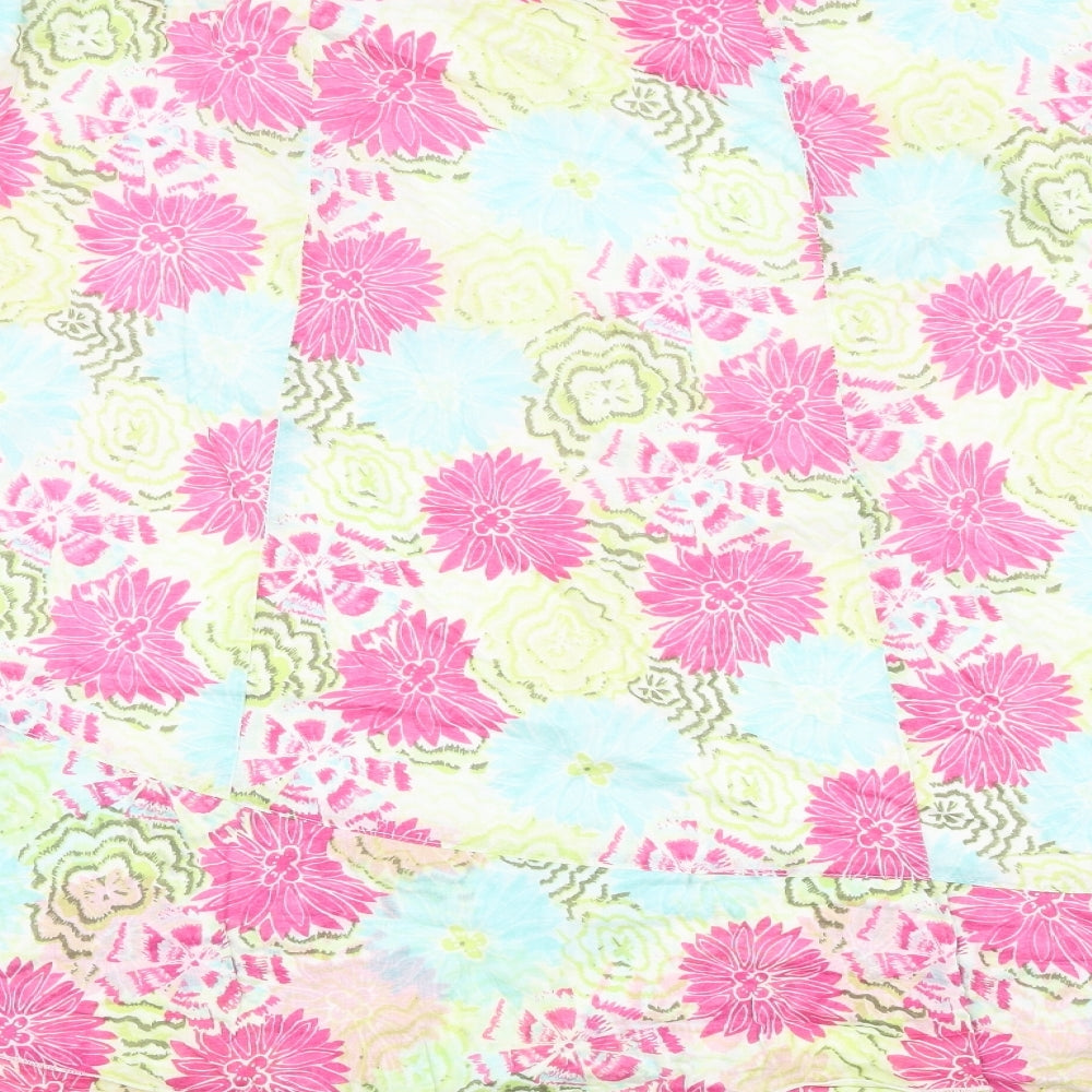 Cotton Traders Womens Multicoloured Floral Cotton Swing Skirt Size 16 Zip