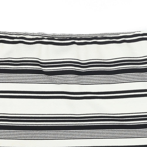 New Look Womens Black Striped Polyester Bandage Skirt Size 14